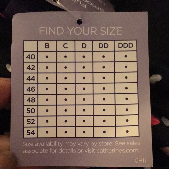 Catherines Small Hearts Full Coverage Underwire Bra Plus Size 50C - Picture 5 of 9